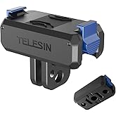 TELESIN Magnetic Quick Release Adapter Mount for DJI Osmo Action 5 Pro/4/3 & OSMO 360, 2-in-1 Foldable Base with 1/4" Screw H