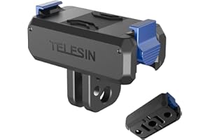 TELESIN Magnetic Quick Release Adapter Mount for DJI Osmo Action 5 Pro/4/3 & OSMO 360, 2-in-1 Foldable Base with 1/4" Screw H