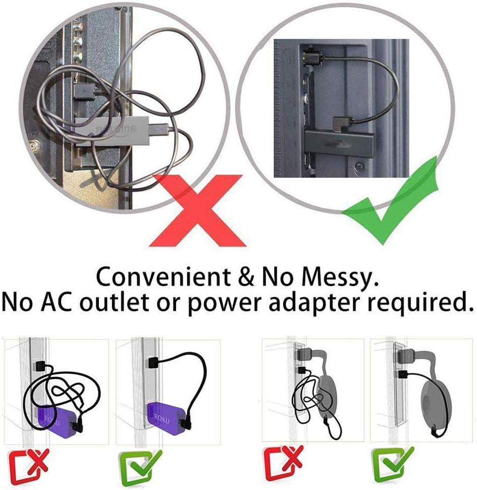 TengKo Mini Power Cable for TV Stick - Micro USB Charging Cable for Chromecast - Powers TV Stick via USB Port - Image 5