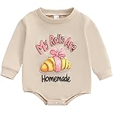 Xnqiwq Baby Boy Girl Thanksgiving Outfit My Rolls are Homemade Onesie Bubble Romper Sweatshirt Bodysuit Infant Fall Clothes