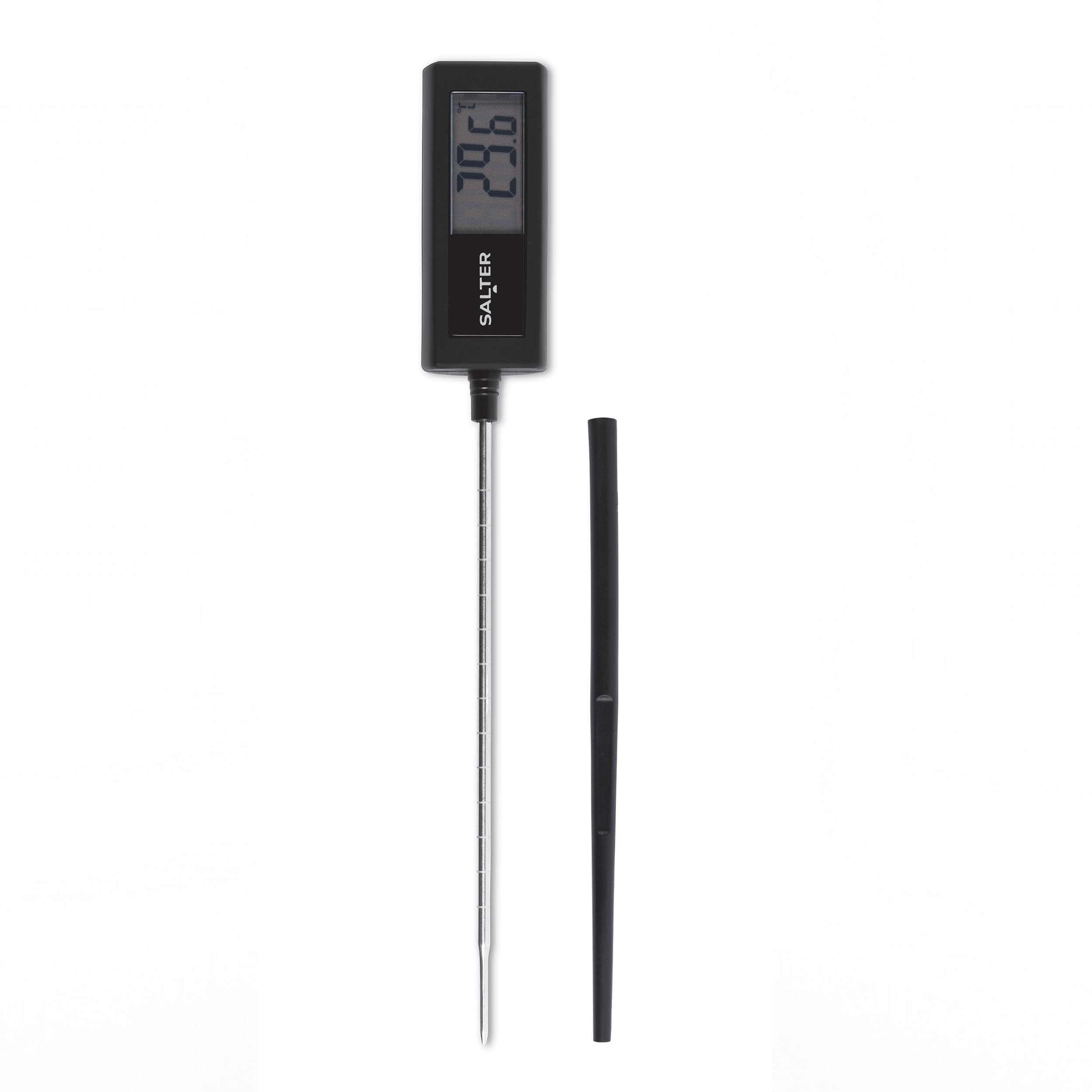 Salter Precision Meat Thermometer – 180mm Extended Probe & Cover, Quick Accurate Reading, Celsius & Fahrenheit, Digital display, Perfect for Kitchen, BBQ, Sunday Roast, Air frying, Milk, SA00634FEU12