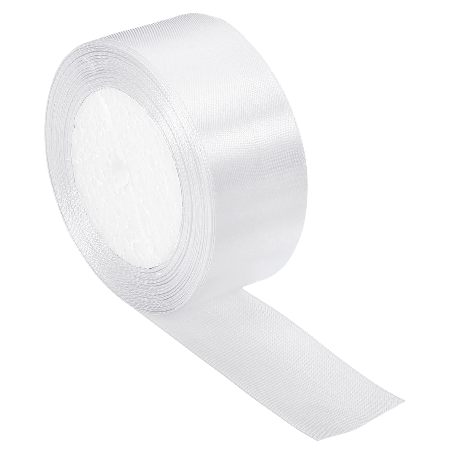 PATIKIL 1.5 Inch Wide 24 Yards Satin Ribbon, Single Side Solid Crafts Roll for Party Home DIY Wrapping Decoration, White