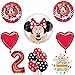 Mayflower Products Minnie Mouse 2nd Birthday Party Supplies and Red Bow 13 pc Balloon Decorations