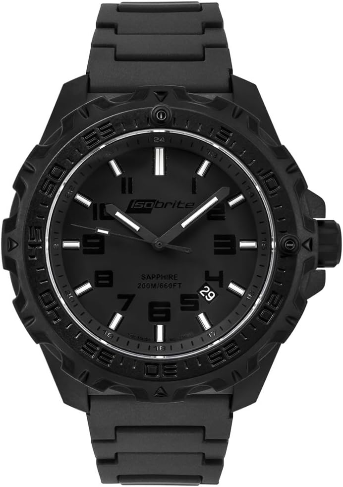 ISO211 Eclipse Watch Blue & Orange T100 Tritium Black Polyurethane Band