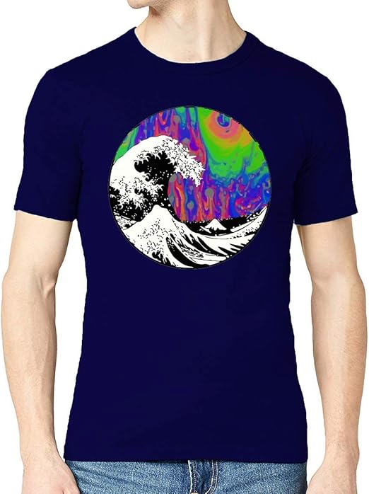Iprints The Great Psychedelic Wave Aesthetic Graphic Camiseta con