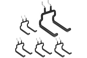 LIGHT DUST Utility Heavy Duty Pegboard Hooks - 5Pack Peg Board Accessories for Hanging Tools Fit 1/8" 1/4" Peg Holes - Pegboard Organizer Large Tool Holders for Garage Workshop Shed