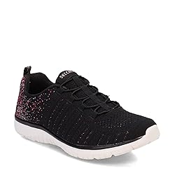Skechers Women's Virtue Sneaker, Black/Pink=BKPK, 6