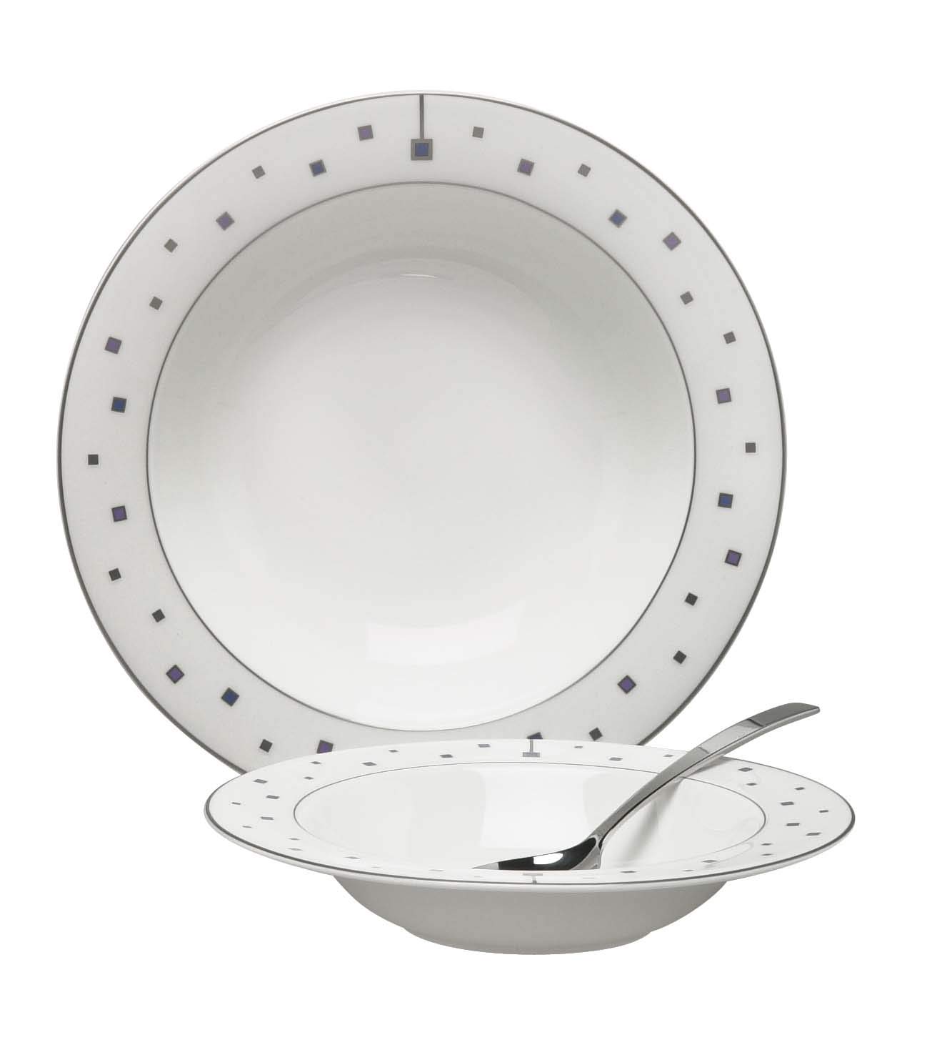 Elia BV-RPB-270 Rimmed Pasta Bowl, Fine Bone China