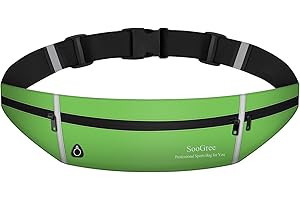 SooGree Slim Running Belt Sport Fanny Pack for Women Men,Outdoor Reflective Waist Pack Runner Pouch Belt, Zipper Waterproof R