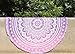 Jaipur Handloom Round Beach Tapestry Mandala Decor/Yoga Mat Meditation Picnic Rugs Circle (Pink, Round 70