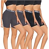 wirarpa Women's Underwear Modal Boxer Briefs Anti Chafing Boyshorts Panties with Crotch 4 Pack