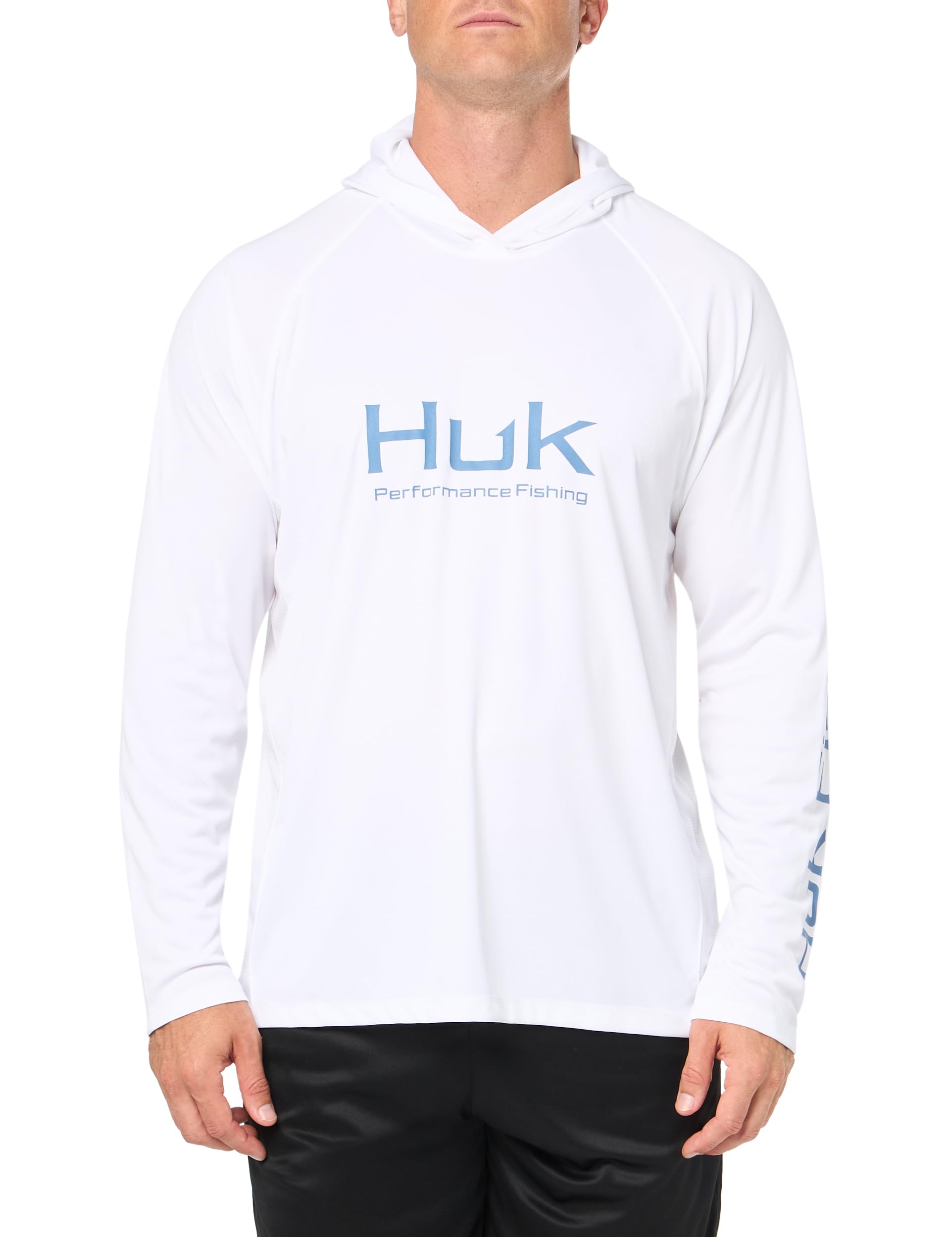 HUK Men's Standard Pursuit Vented Long Sleeve Hoodie, Fishing Shirt with Hood, White 2.0 Image HUK Men's Standard Pursuit Vented Long Sleeve Hoodie, Fishing Shirt with Hood, White 2.0 Image