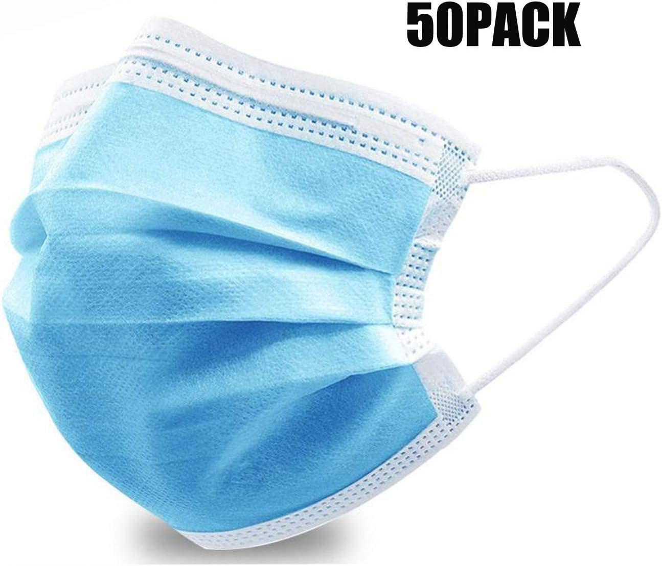 ABFIRE Personal 50PCS Filter 3-ply Face Protection Dust-Proof Anti Spittle Eye Mask for Earloop