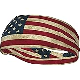 Cute Flag Headbands Women Men Flag Sweatband Sports Headband for Running, Cycling, Yoga Gym, Working Out