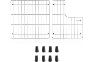 DPZM 26.18'' x 14.76'' K-6449-ST Stainless Steel Bottom Basin Rack, Sink Protector for Kohler Sink Racks Whitehaven 5827 and K-5826, Includes Left and Right Racks