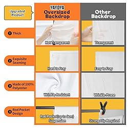 YAYOYA White Backdrop for Photoshoot, 10x20 ft