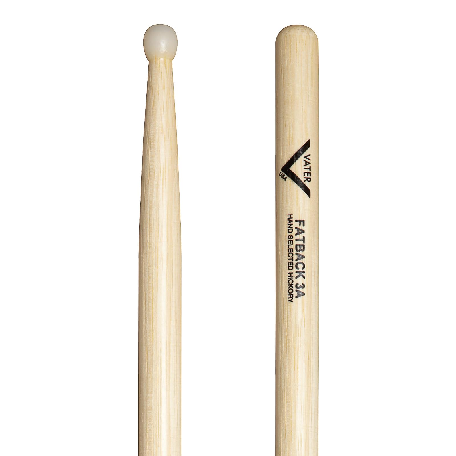 Vater Drumsticks VH3AN - Fatback 3A American Hickory Series - Barrel Nylon Tip