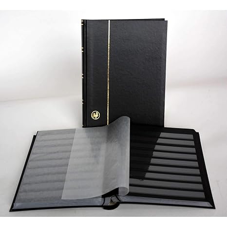 GOLDHAHN-Luxus-60 Schwarze Seiten A4 Briefmarkenalbum Einsteckbuch Briefmarken für Sammler