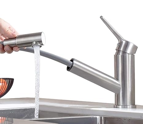 ONECE Wasserhahn Küchenarmatur mit ausziehbarer Brause Armatur Spültisch Küchen Einhebel Mischbatterie,aus Messing,matt Spült