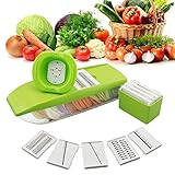 Mandoline Vegetable Slicer Adjustable with 5 Thickness Settings Interchangeable Stainless Steel Blades Vegetable Chopper Cutter from Maison-Market