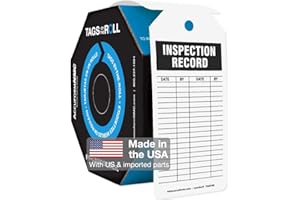 Accuform 100 Inspection and Status Record Tags by-The-Roll, Inspection Record, US Made OSHA Compliant Tags, Waterproof PF-Cardstock, Resists Tears, 6.25"x3", TAR708