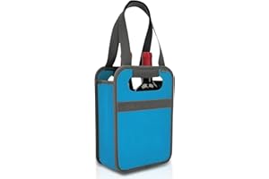 meori – Collapsible 2 Bottle Wine Carrier, Durable Wine Tote Bag, Tear-Resistant Drink Tote Bags for Alcohol, Foldable Drink Carrier, Portable Wine Carrier, 2 Bottle Wine Gift Bag, Azure Blue