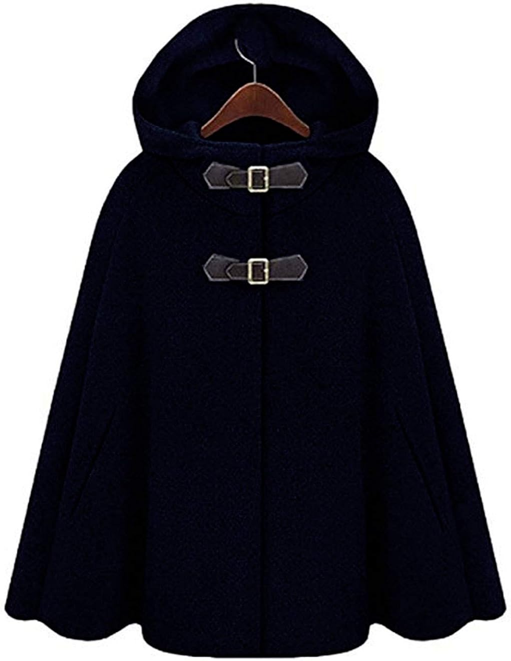 CHARTOU Women's Cute Batwing-Sleeve Hooded Wool Baggy Poncho Cape Cardigans Outwear