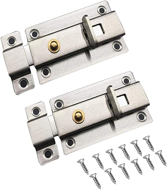 LICTOP Flush Bolt Spring Latch for Door Windows Stainless Steel