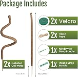Mcbazel Moss Pole 2 Pack 100cm Bendable Coir Plant Support with Ties & Tape view 9