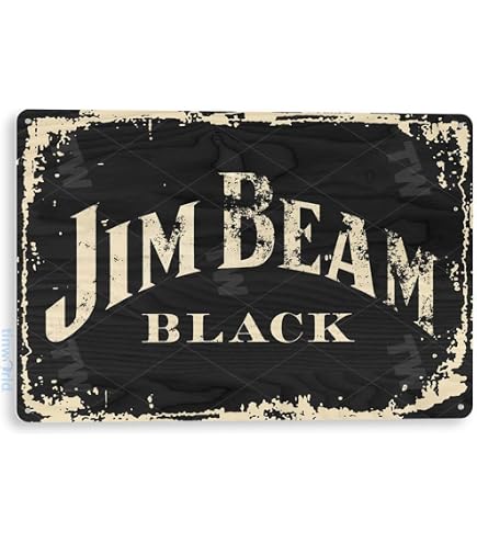 Amazon.com: Tinworld Tin Sign: Jim Beam Sign Black Bourbon Sign