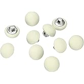 HARFINGTON 10pcs 16L Fabric Cloth Covered Button 10mm 3/8" Metal Shank Round Sewing DIY Buttons Craft Replacement Button for Sewing Clothing Suits Coats Blouses Sweaters, Beige