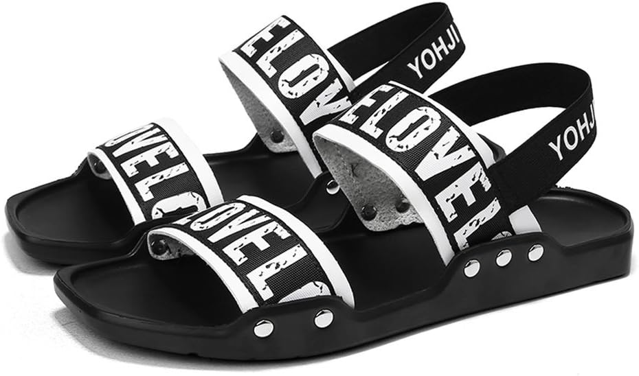 CJZHE Men's Flat Slippers Summer Non-Slip Beach Sandals Casual Wear Sandals