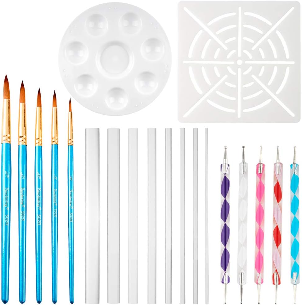NABLUE 20 Pcs Mandala Rock Painting Pen Dot Dotting Tools for Mandala Rock Painting, Polymer Clay & Ceramic Pottery Craft, Embossing Pattern,Drawing & Drafting