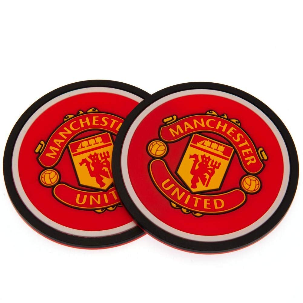 2pk Coaster Set Official Merchandise Manchester United F C