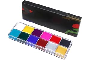 DARICANO Halloween Face Body Paint Oil 12 Color, Professional Non Toxic Safe Halloween Party Makeup Painting Kit for Kids and Adult