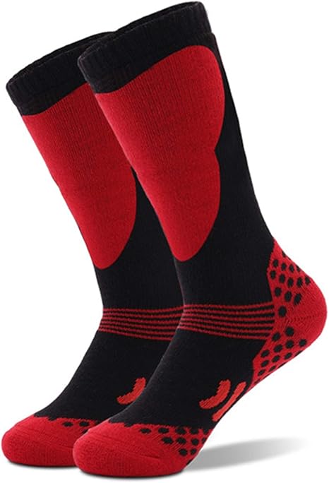 Amazon Co Jp Loraer Qianer スキーソックス キッズ 子供用 スノーボードソックス ハイソックス スキー靴下 厚手 暖かい 防寒 通気 抗菌防臭 アウトドア 登山 ハイキング スポーツソックス 1足組 Xs スタイル3 ホーム キッチン