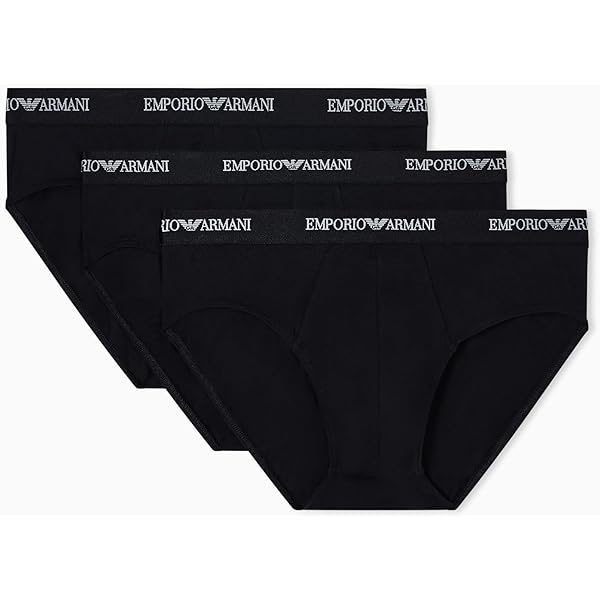Emporio Armani Men's Core Logo Band 3 Pack Brief, Armani Blue