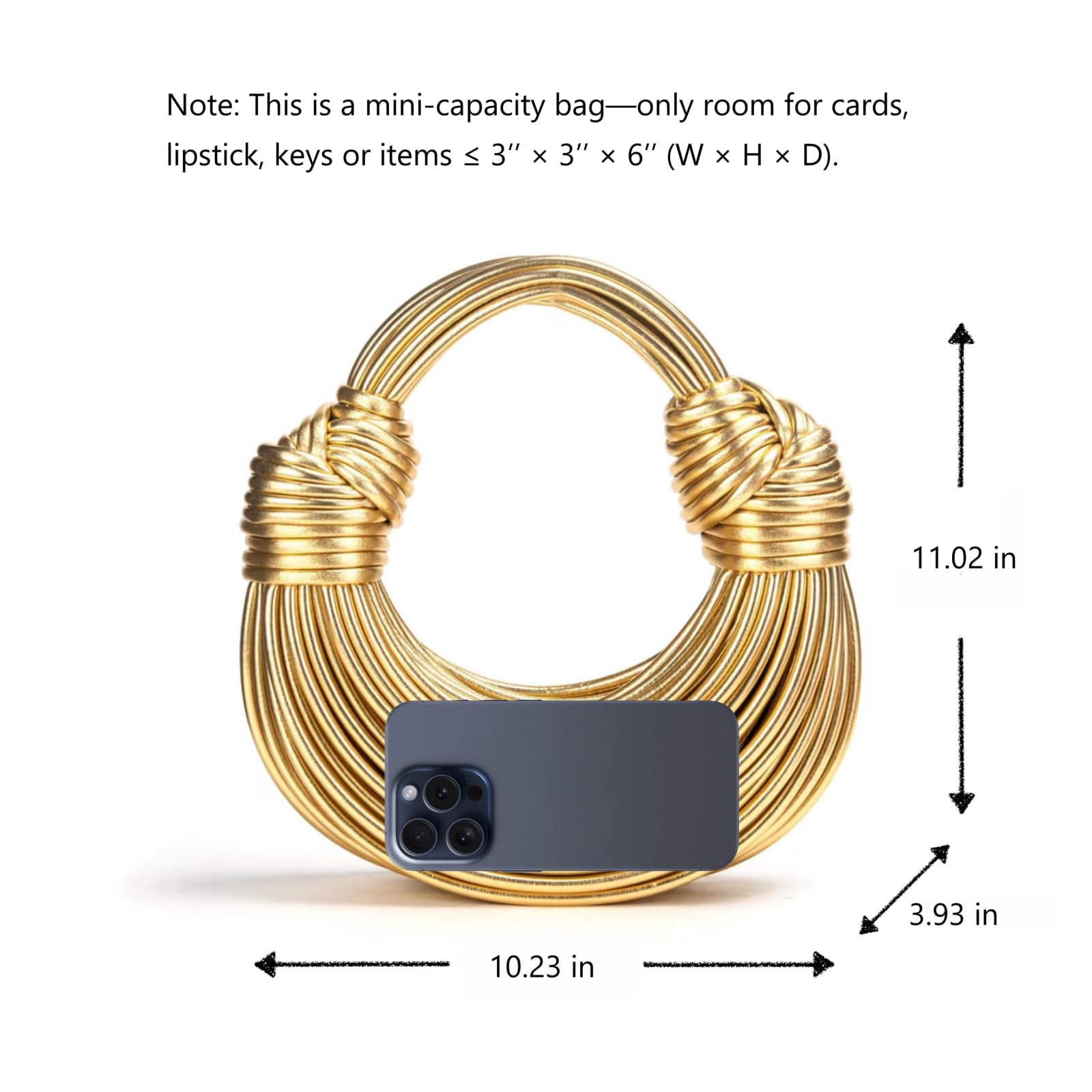 Gold Purse for Women, Woven Knotted Bread Crossbody Clutch Top Handle Creative Noodles Bag Underarm Shoulder Handbag