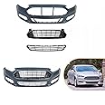 Front Bumper & Upper Lower Grille Replacement For 2013 2014 2015 2016 Ford Fusion