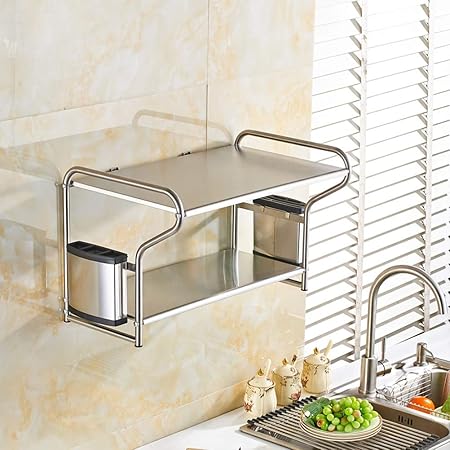 YTO Acero Inoxidable De Doble Capa Microondas Bastidores De Metal ...