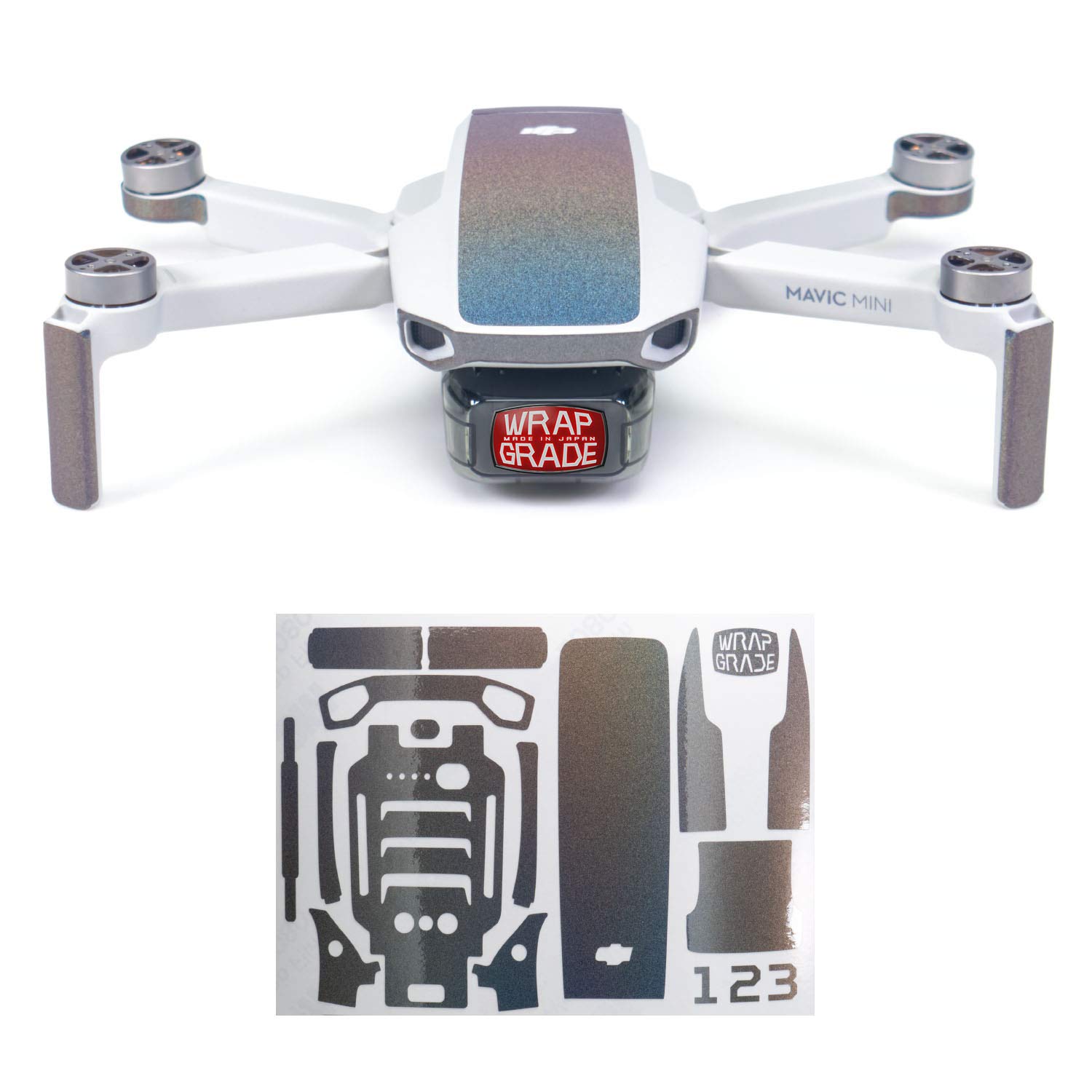 Wrapgrade Skin Sticker compatible with DJI Mavic Mini | Accent Color (COLORATION-X)