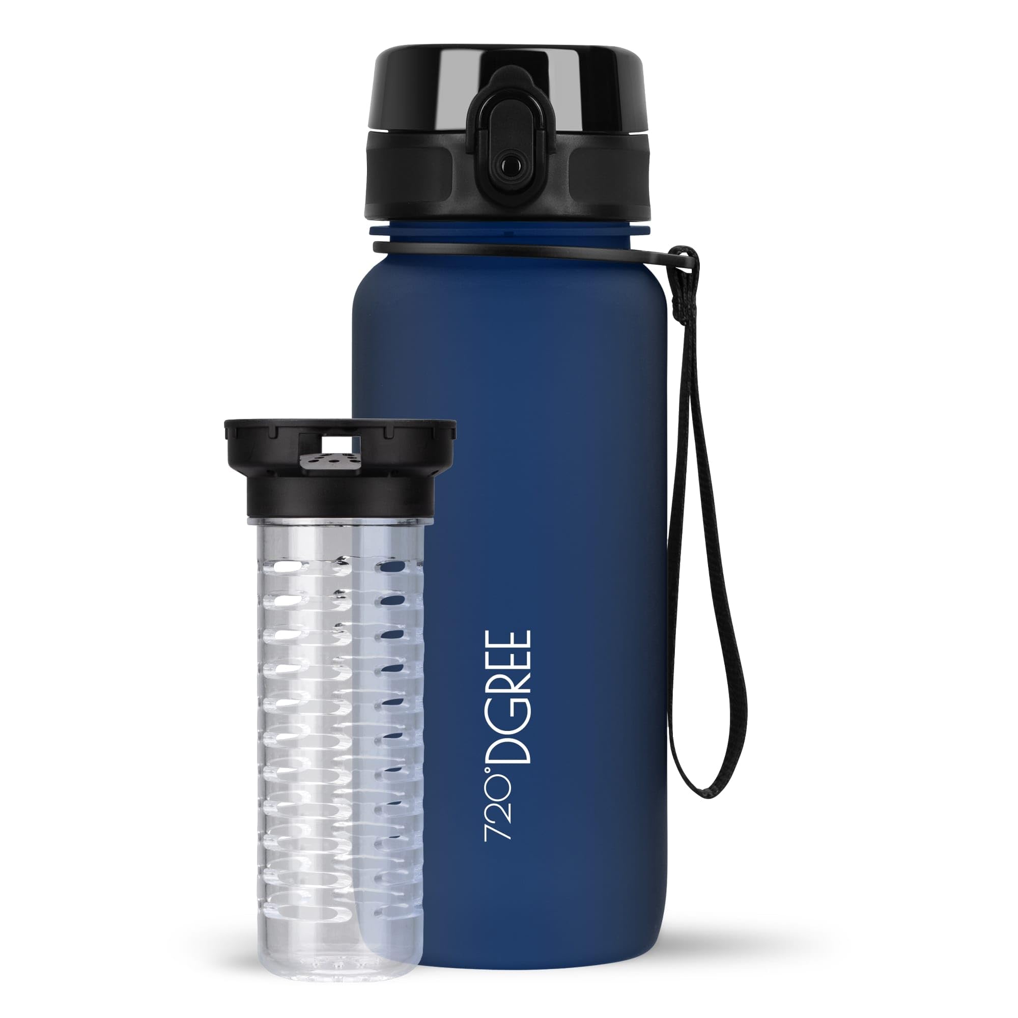 720°DGREE Water Bottle “uberBottle“ - 650 ml softTouch +Fruit-Infuser, BPA-Free Tritan, Leakproof, Reusable Drinking Bottle - Sports Bottle for Gym, Kids, School, Fitness, Running, Travel, Office