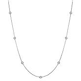 namana Dainty Chain Necklace for Women, Silver, Gold, or Rose Gold, Long Chain Necklaces for Women with Cubic Zirconia Stones, Layering Necklaces for Women with Jewelry Pouch
