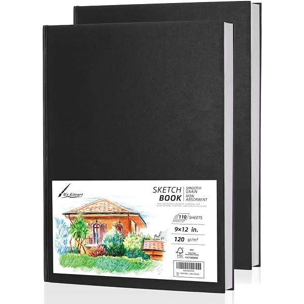 Sketchbook 8.5 X 11 Black Hardcover Mixed Media Sketchbook for