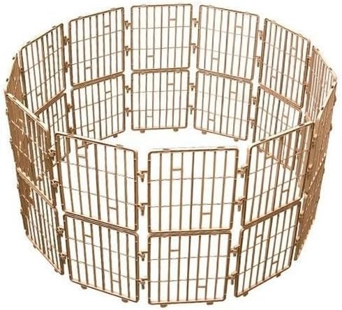 Dog Safe Plastic Indoor/outdoor Fences Kennel Cage Pen with 12 Pieces Brown Color