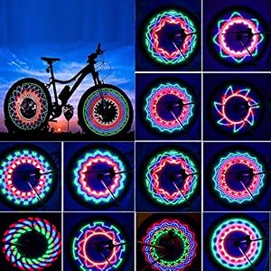 ROTTAY Bicycle Wheels Lights Waterproof Bike Rim Lights/Spoke Lights With Light Patterns for MTB Wheel Tire