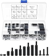 YIXISI 220pcs Nylon Hex Spacer Kit M2 Black Assorted Screws Nuts Washers view 1