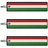 JAVD Hungary Flag Keychain Tag with Key Ring - Keys, Cars, Motorcycles, Backpacks, Luggage and Gifts - EDC (3 Pack)