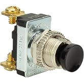 Fastronix 6A AC/DC Black Momentary Push Button Switch with Screw Terminals