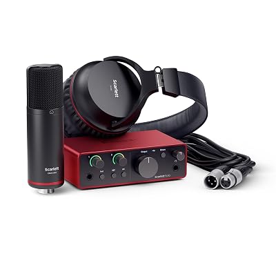 Focusrite Scarlett Solo Studio 4th Gen USB Audio Interface Bundle for the Songwriter, Guitarist or Vocalist with Condenser Microphone and Headphones for Recording, Songwriting, and Podcasting